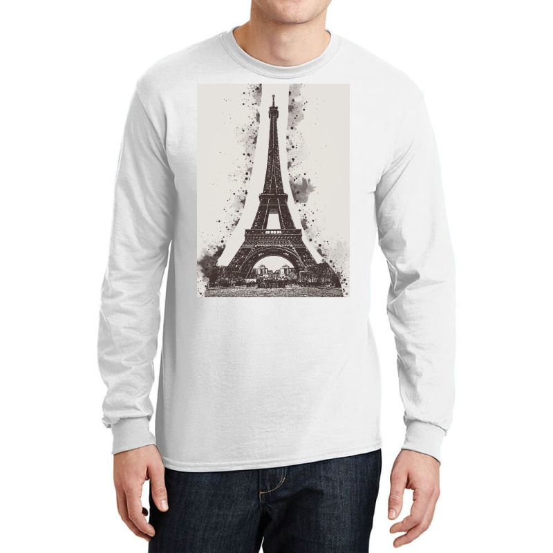 Paris Eiffel Landmark Long Sleeve Shirts | Artistshot