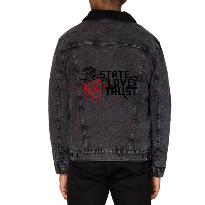 State Of Love And Trust Classic Unisex Sherpa-lined Denim Jacket | Artistshot