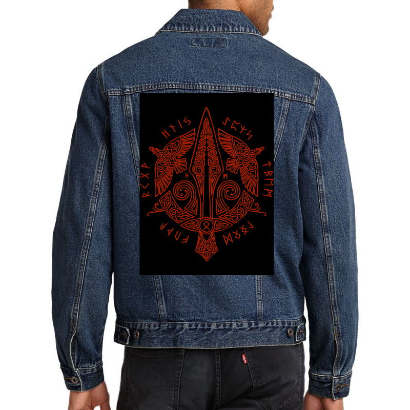 Viking Runic Inscription  Aesthetic Funny Men Denim Jacket | Artistshot