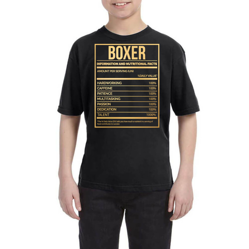 Awesome And Funny Nutrition Label Box Boxing Boxer Boxers Saying Quote Youth Tee by gendercampaign78@gmail.com | Artistshot