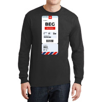 Belgrade Boarding Pass Long Sleeve Shirts | Artistshot