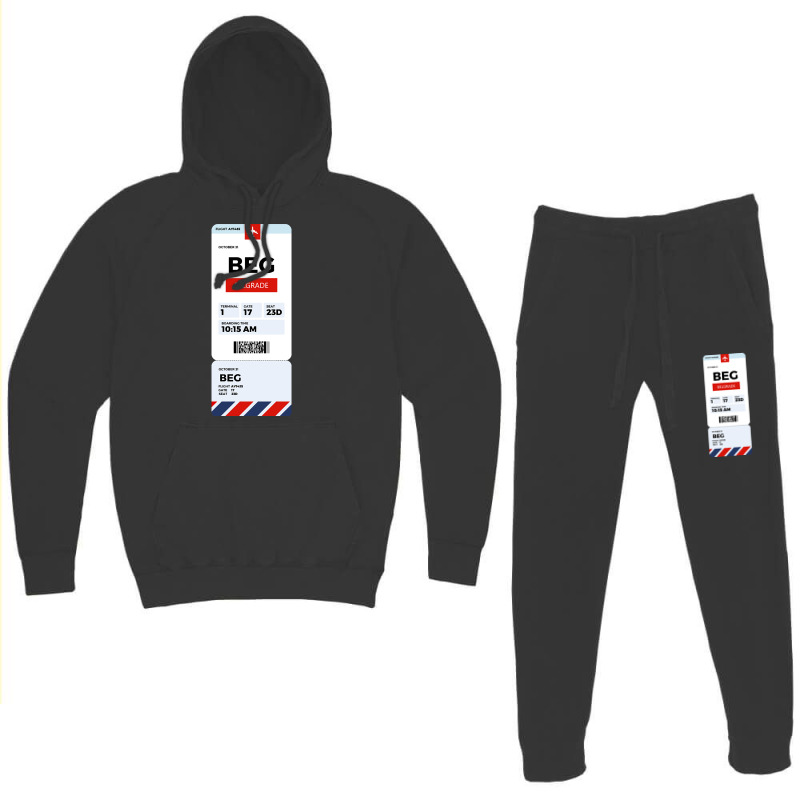 Belgrade Boarding Pass Hoodie & Jogger Set | Artistshot