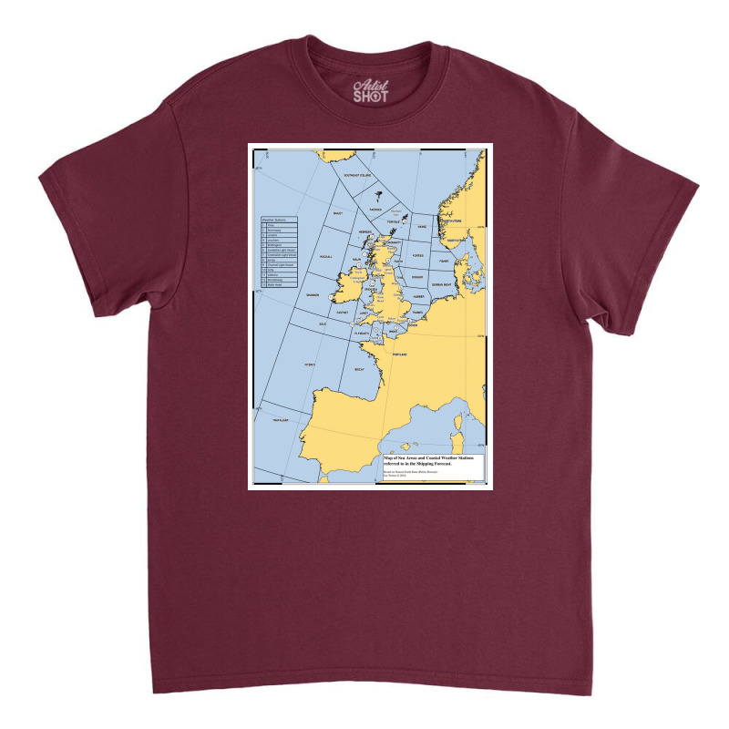 Uk Shipping Forecast Map  Nostalgia 80s Cute Classic T-shirt | Artistshot