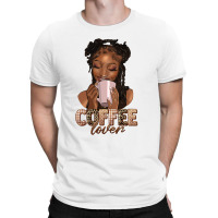 Coffee Lover Afro Woman T-shirt | Artistshot