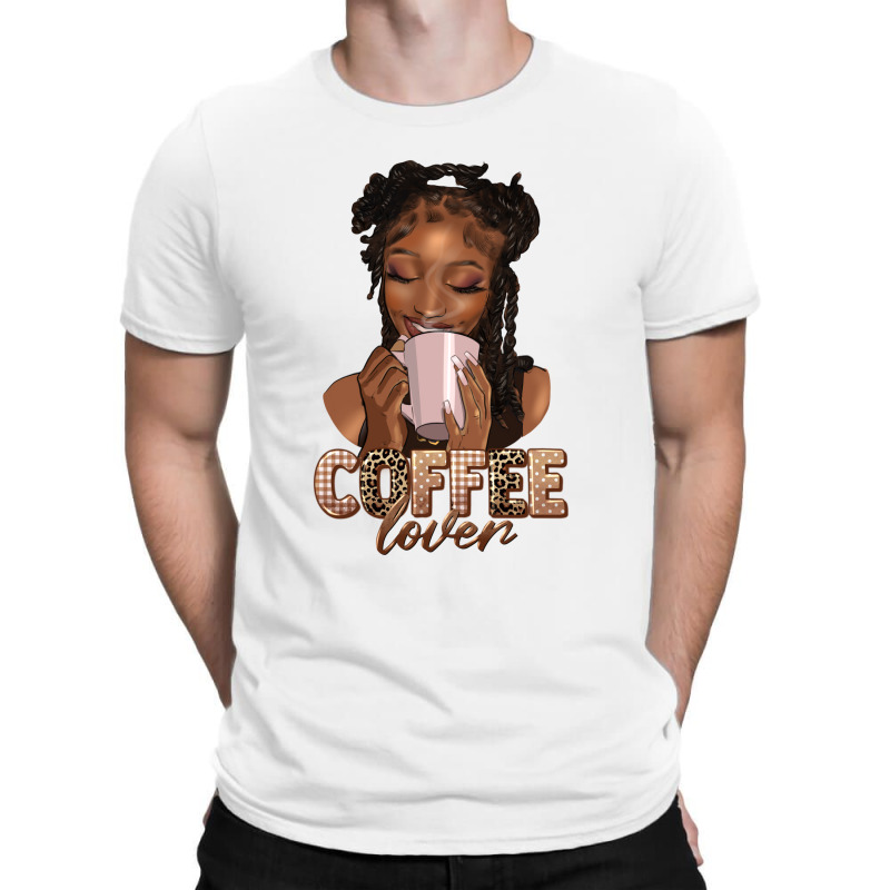 Coffee Lover Afro Woman T-shirt | Artistshot