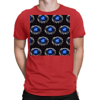 Space Fed Planets Emblem With Stars Repeating Pattern Poster Cool (1) T-shirt | Artistshot