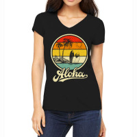 Aloha Hawaii Hawaiian For Boys Girls Palm Tree Surf Women's V-neck T-shirt | Artistshot