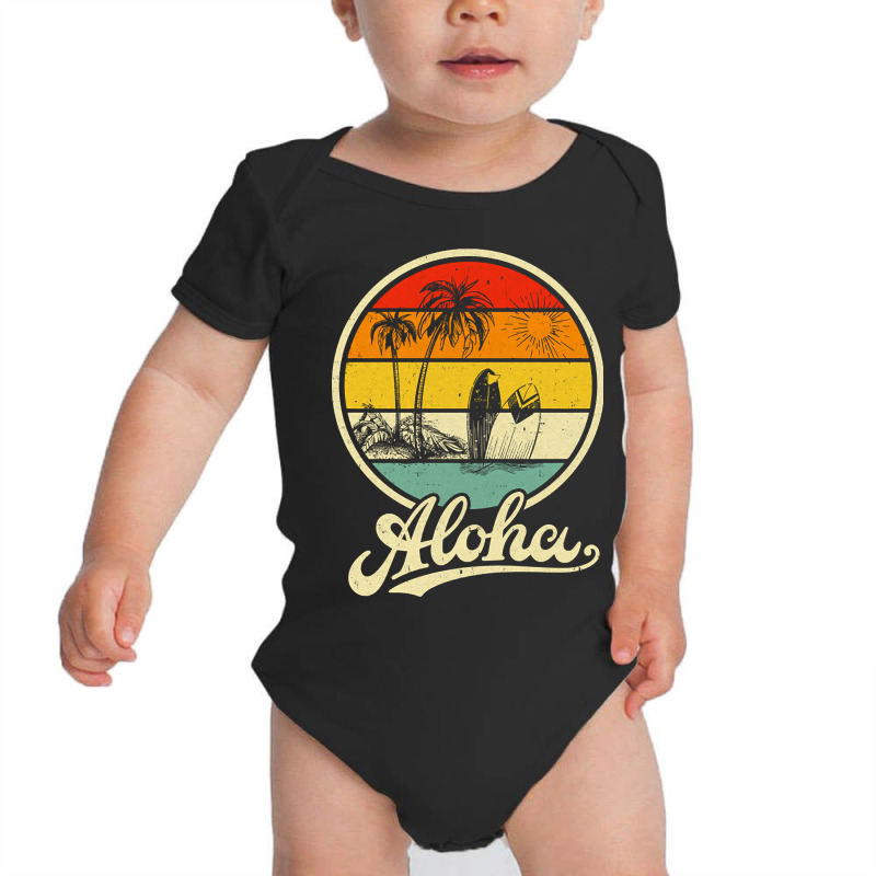 Aloha Hawaii Hawaiian For Boys Girls Palm Tree Surf Baby Bodysuit by kayakbetween30 | Artistshot