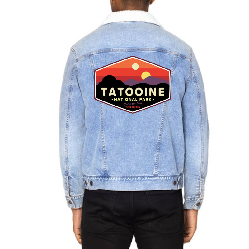 Tatooine National Park Unisex Sherpa-Lined Denim Jacket by SaraBachmann | Artistshot