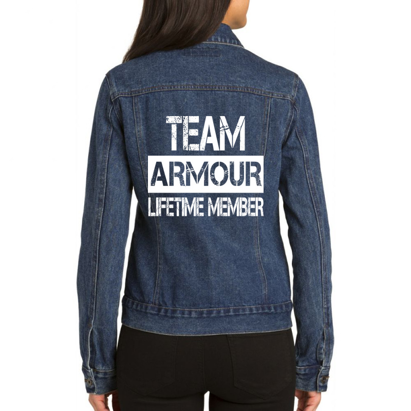 Armour Name Team Armour Lifetime Member Ladies Denim Jacket by jauntdemant049 | Artistshot