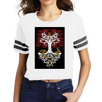 Yggdrasil And Creatures Norse Mythology Knotwork Coloured  Trending Co Scorecard Crop Tee | Artistshot