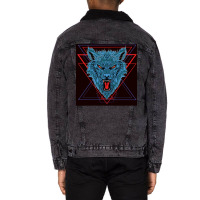 Wolfnordic Wolves Celtic Vikings  Hippie Love Unisex Sherpa-lined Denim Jacket | Artistshot