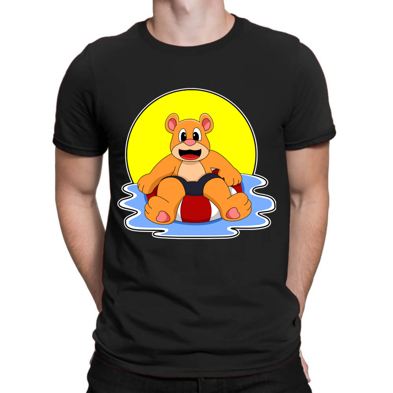 Bear At Swimming With Swim Ring T-shirt | Artistshot