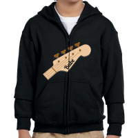 Bass Babe On Bass Guitar Headstock Youth Zipper Hoodie | Artistshot