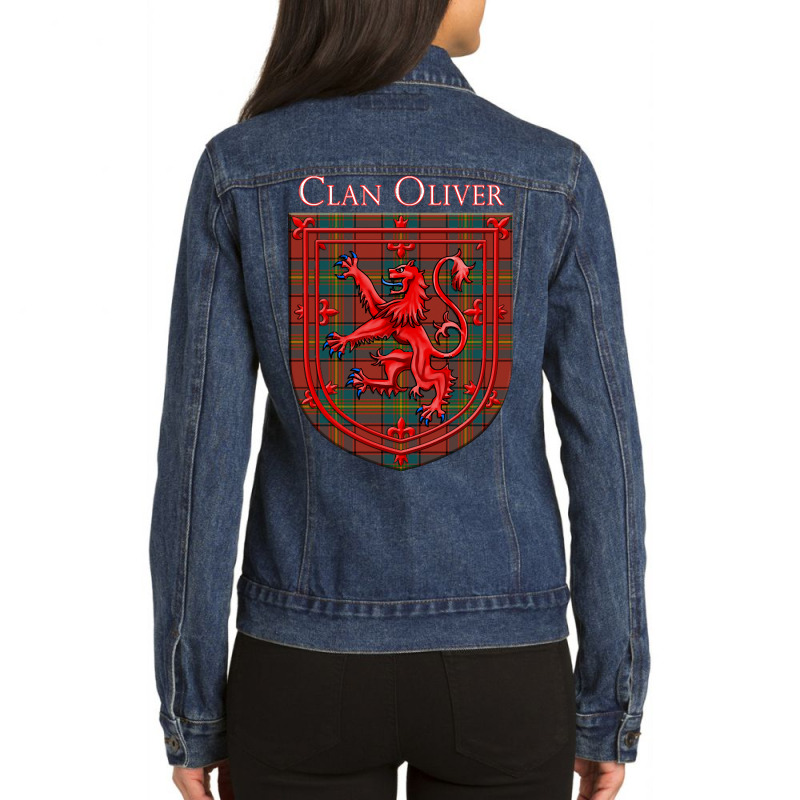 Oliver Red Tartan Scottish Plaid Ladies Denim Jacket by cryingfamilies16 | Artistshot