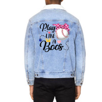 Play Like A Boss Baseball For Light Unisex Sherpa-lined Denim Jacket | Artistshot