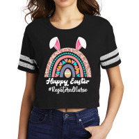 Registered Nurse Easter T  Shirt Happy Easter Rainbow Bunny Funny Regi Scorecard Crop Tee | Artistshot