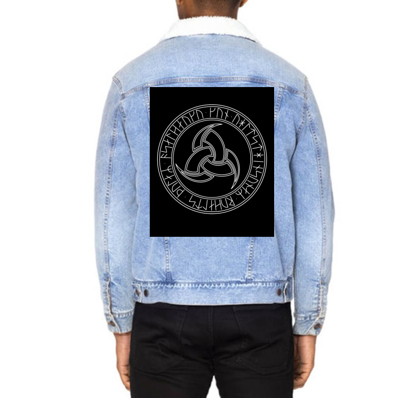 Viking Triskelion Norse Triskel Or Triskele  Cool 80s Unisex Sherpa-lined Denim Jacket | Artistshot