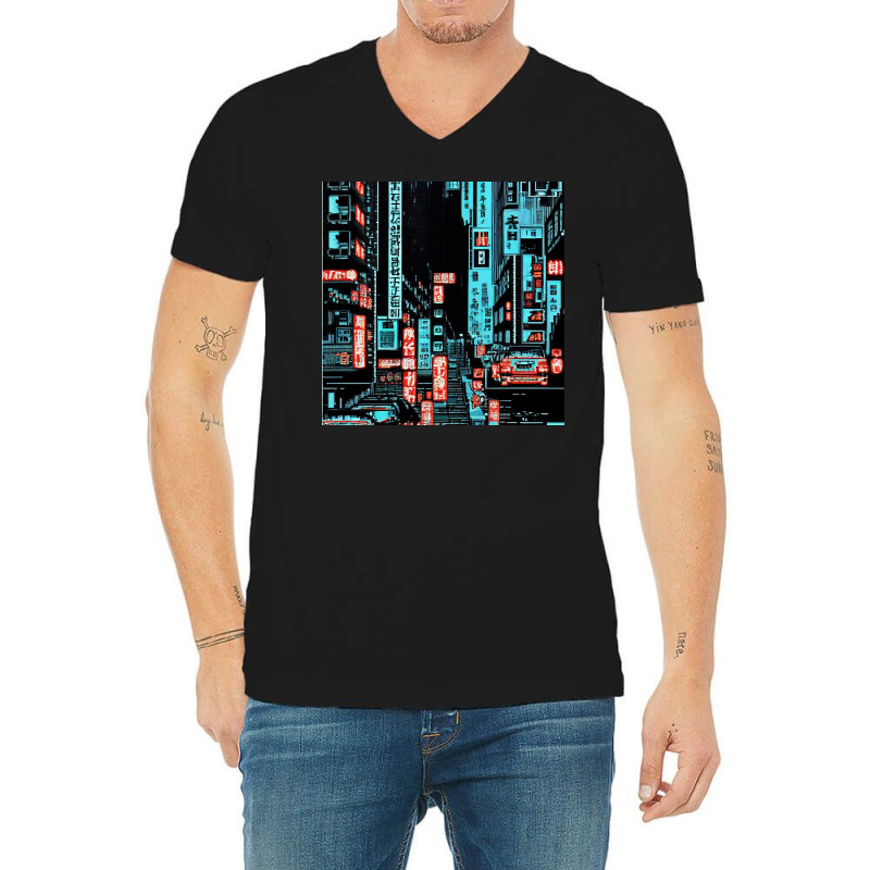 City Life Is Millions Of People V-Neck Tee by TheDol | Artistshot