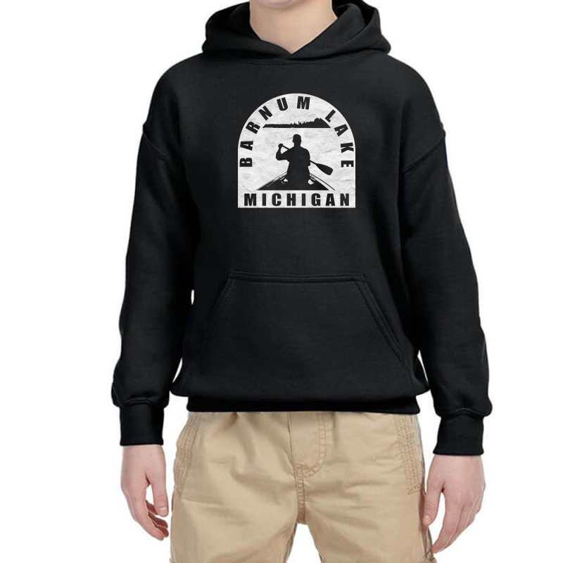 Barnum Lake Canoeing Michigan Youth Hoodie | Artistshot