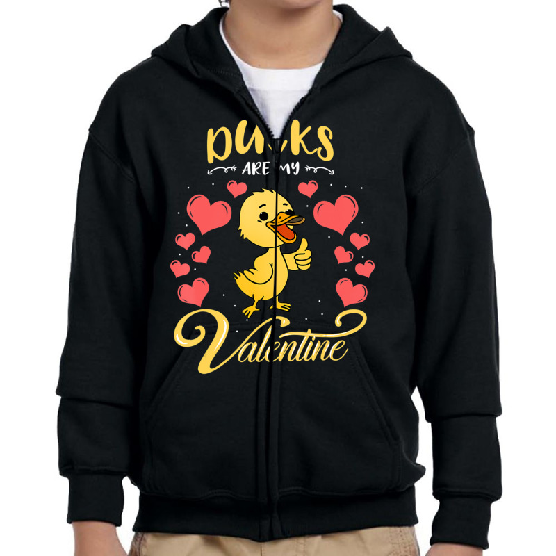 Trending Ducks Are My Valentine Duck Lover Valentines Day Youth Zipper Hoodie by Ricarda Petrie | Artistshot