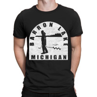 Barron Lake Ice Fishing Michigan T-shirt | Artistshot