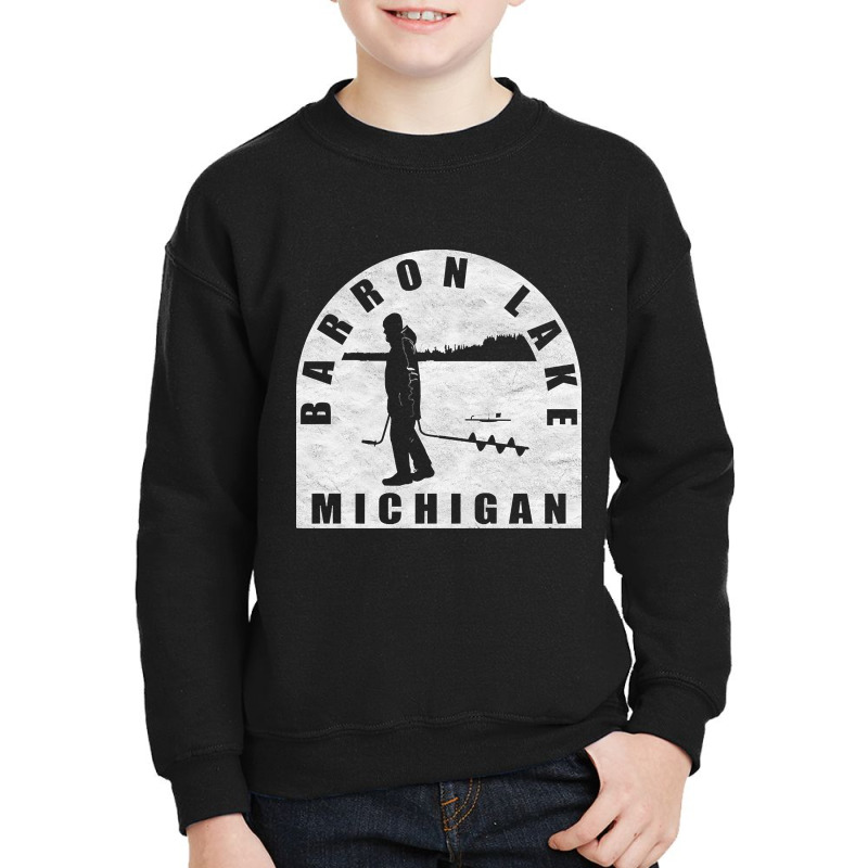 Barron Lake Ice Fishing Michigan Youth Sweatshirt | Artistshot