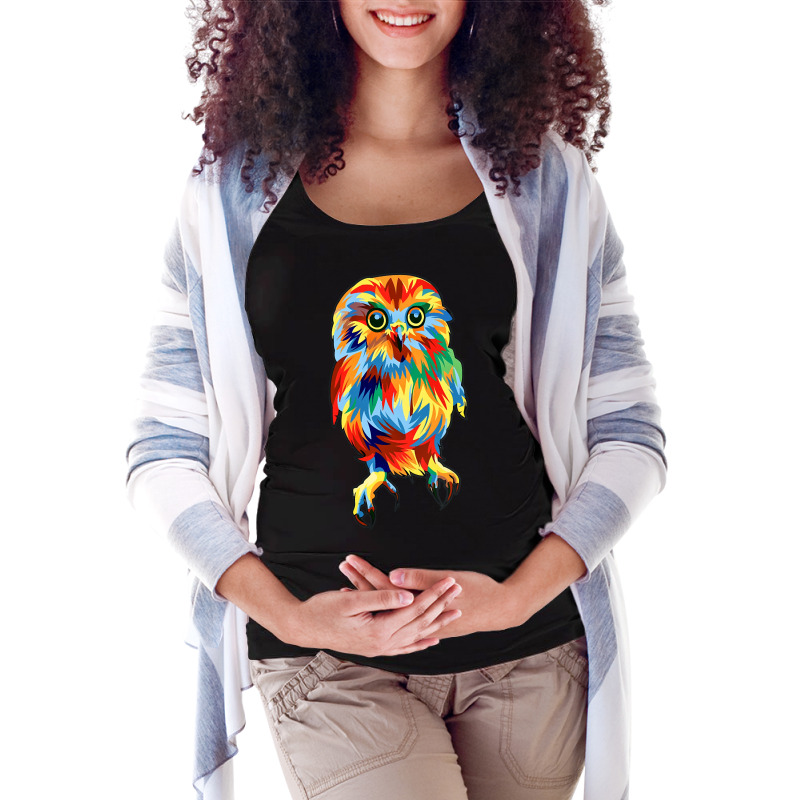 Owl In Pop Art Maternity Scoop Neck T-shirt by saddestrent378 | Artistshot