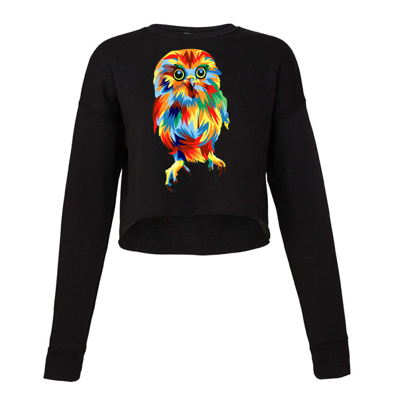 Owl In Pop Art Cropped Sweater by saddestrent378 | Artistshot