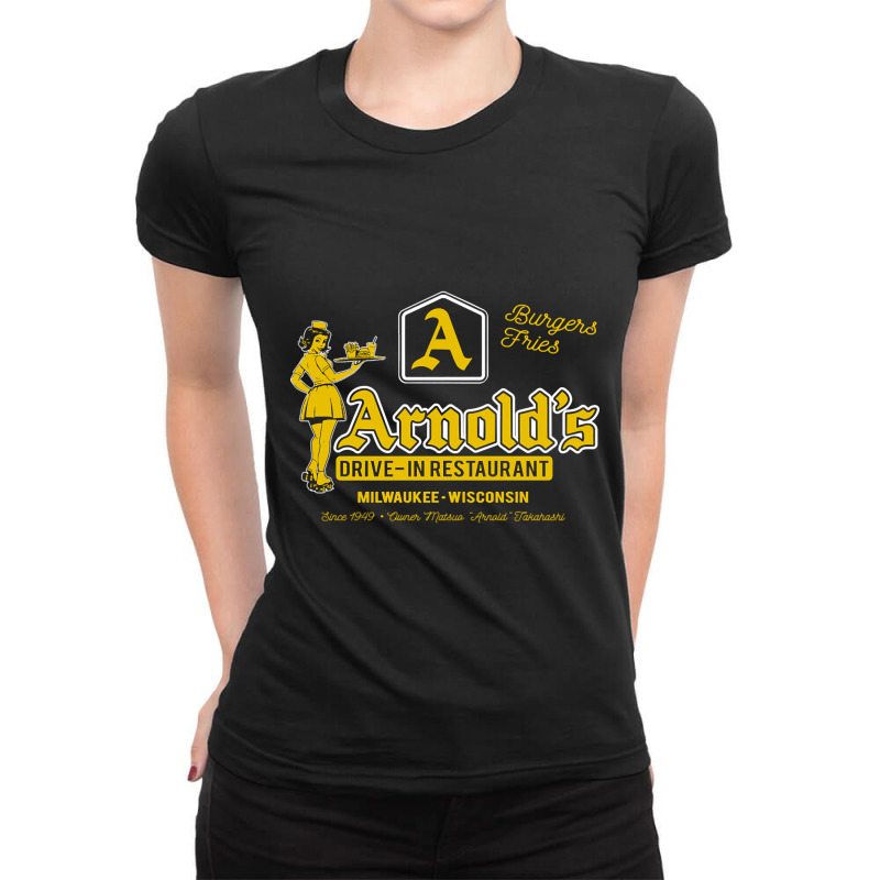 Arnold's Drive In Restaurant Happy Days Ladies Fitted T-Shirt by rentsabotage035@gmail.com | Artistshot