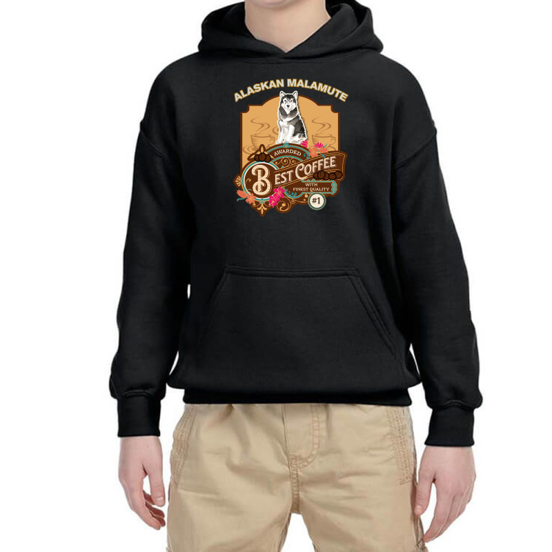 Alaskan Malamute Best Coffee - Dog Owner Coffee Lover Gifts Youth Hoodie | Artistshot