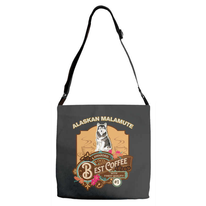 Alaskan Malamute Best Coffee - Dog Owner Coffee Lover Gifts Adjustable Strap Totes | Artistshot