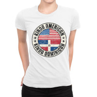 American Dominican Usa Dominican Republic Flag T Shirt Ladies Fitted T-shirt | Artistshot