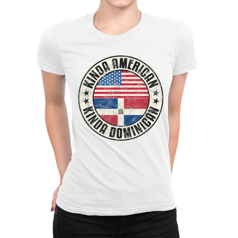 American Dominican Usa Dominican Republic Flag T Shirt Ladies Fitted T-Shirt by darrene68stu | Artistshot