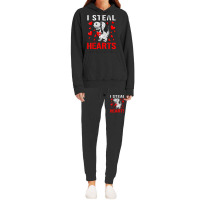 Boys Valentines Day Kids Dinosaur T Rex Lover I Steal Hearts T Shirt Hoodie & Jogger Set | Artistshot