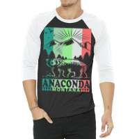 Anaconda Montana Retro Mountain Bear 3/4 Sleeve Shirt | Artistshot