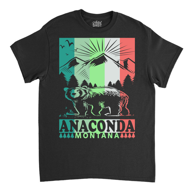 Anaconda Montana Retro Mountain Bear Classic T-shirt by kayakbetween30 | Artistshot