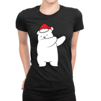 Limited Edition Dabbing Polar Bear Santa Hat Christmas Hat Polar Bear Ladies Fitted T-shirt | Artistshot