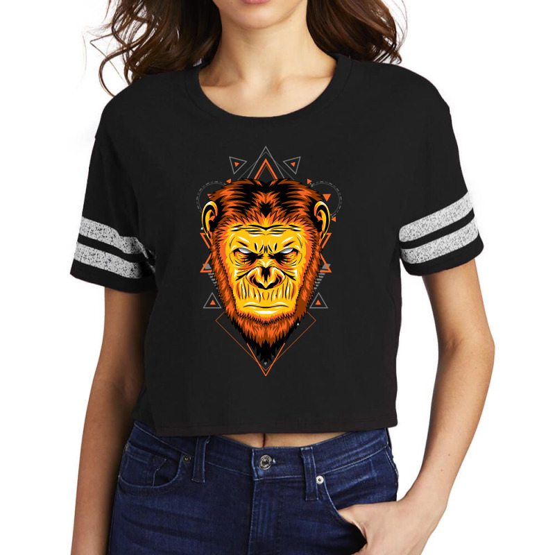 Apes Face Head Scorecard Crop Tee by currentlyderby559 | Artistshot