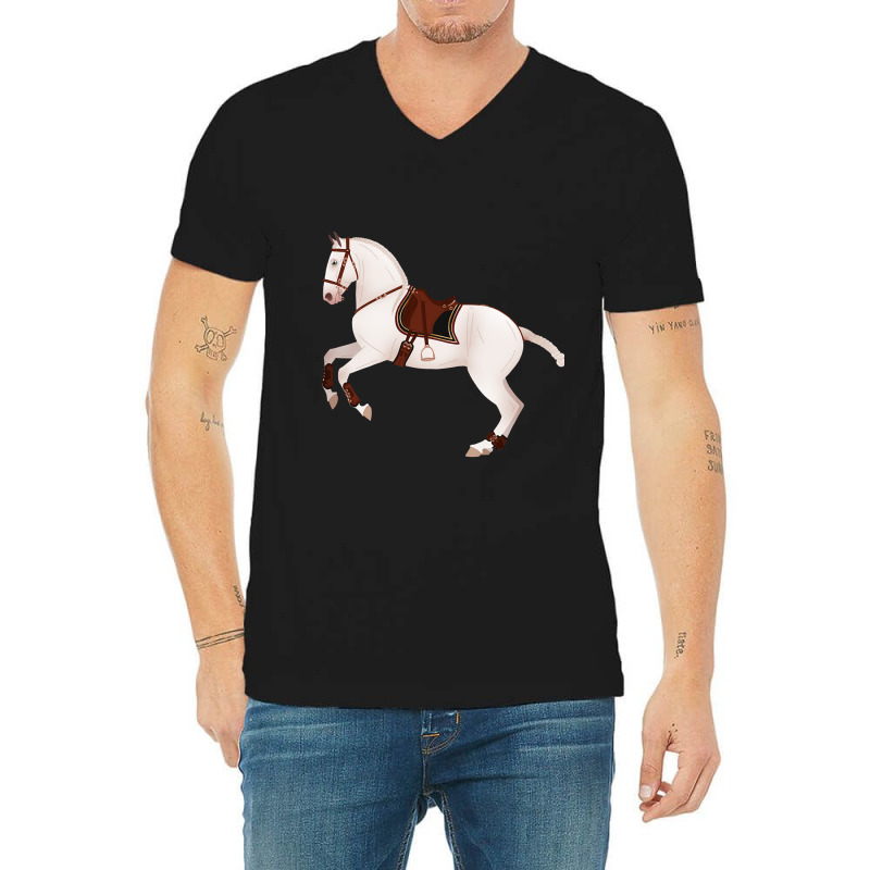 Baroque Andalusian Horse - Equine Rampaige V-neck Tee | Artistshot