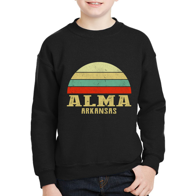 Alma Arkansas Vintage Retro Sunset Youth Sweatshirt by ternacanuda | Artistshot