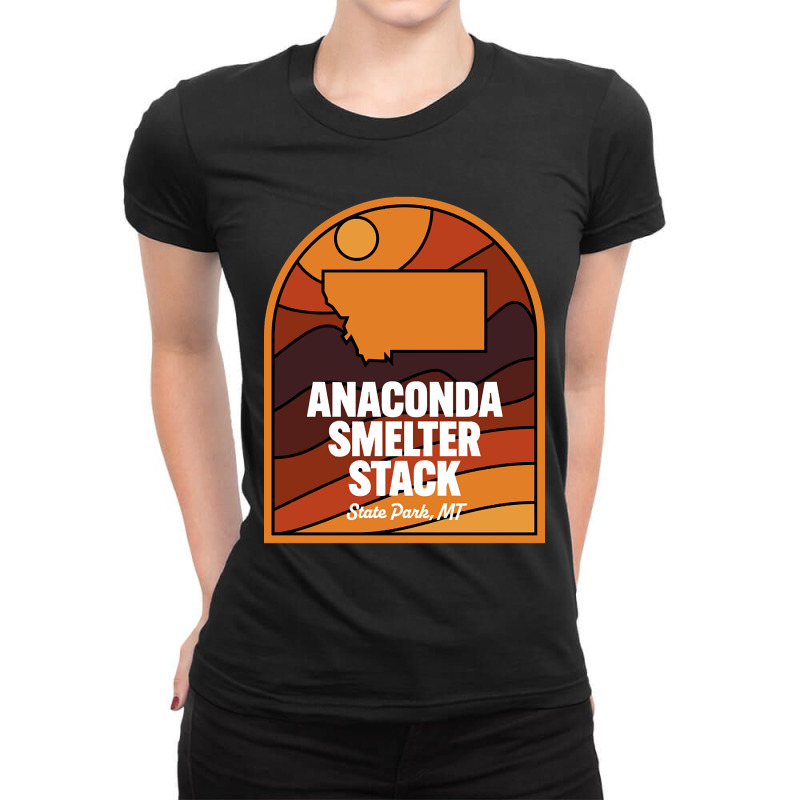 Anaconda Smelter Stack State Park Montana Ladies Fitted T-Shirt by kayakbetween30 | Artistshot