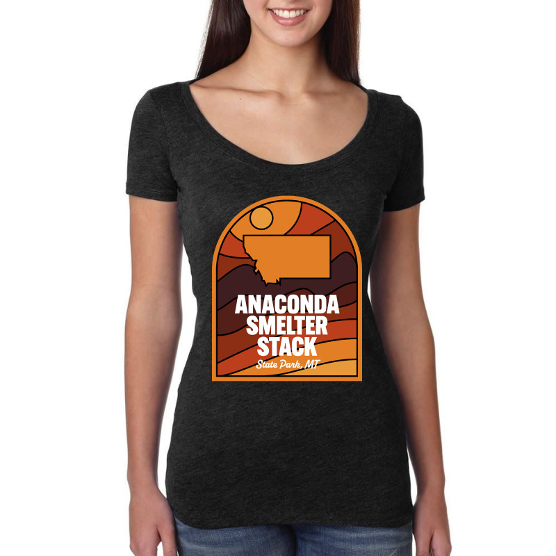 Anaconda Smelter Stack State Park Montana Women's Triblend Scoop T-shirt by kayakbetween30 | Artistshot