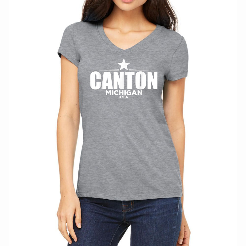 Canton Michigan Retro Vintage T Shirt Women's V-neck T-shirt | Artistshot