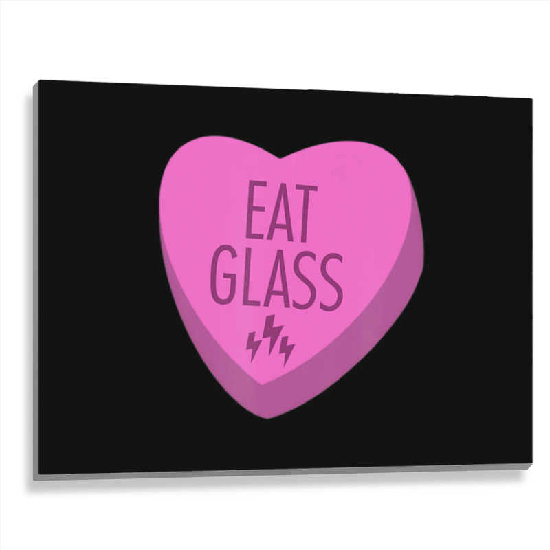 Trending Eat Glass Candy Heart Valentine's Metal Print Horizontal | Artistshot