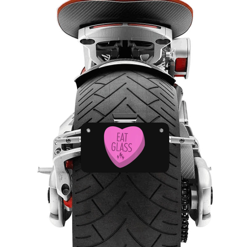 Trending Eat Glass Candy Heart Valentine's Motorcycle License Plate | Artistshot