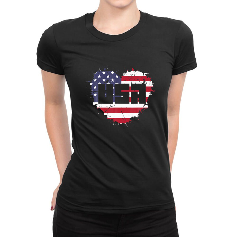 Usa America Is Love Ladies Fitted T-Shirt by kaciacindz6 | Artistshot