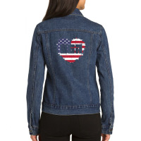 Usa America Is Love Ladies Denim Jacket | Artistshot