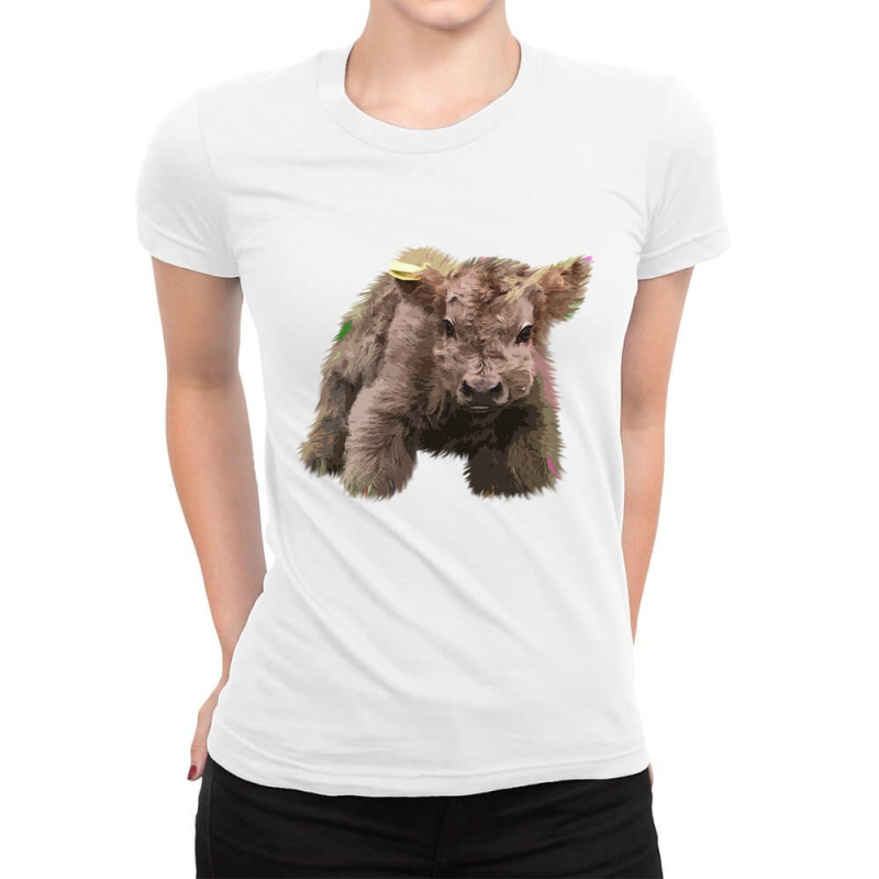 Cute Cow Farm Animals Ladies Fitted T-Shirt by hoainv | Artistshot