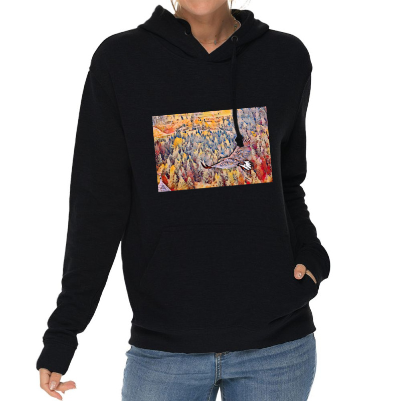 Eagle Flying Over Forest Colorful Painting-gm3s0 Lightweight Hoodie by yeahdashing61 | Artistshot